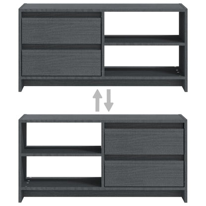 vidaXL TV-Schrank Grau 80x31x39 cm Massivholz Kiefer