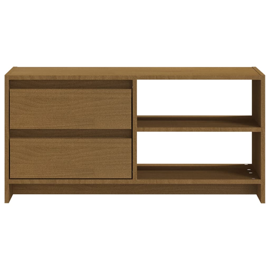 vidaXL Meuble TV marron miel 80x31x39 cm Bois de pin massif