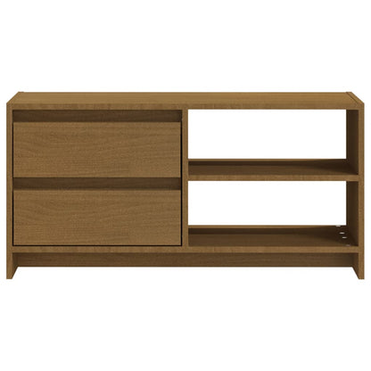 vidaXL Meuble TV marron miel 80x31x39 cm Bois de pin massif