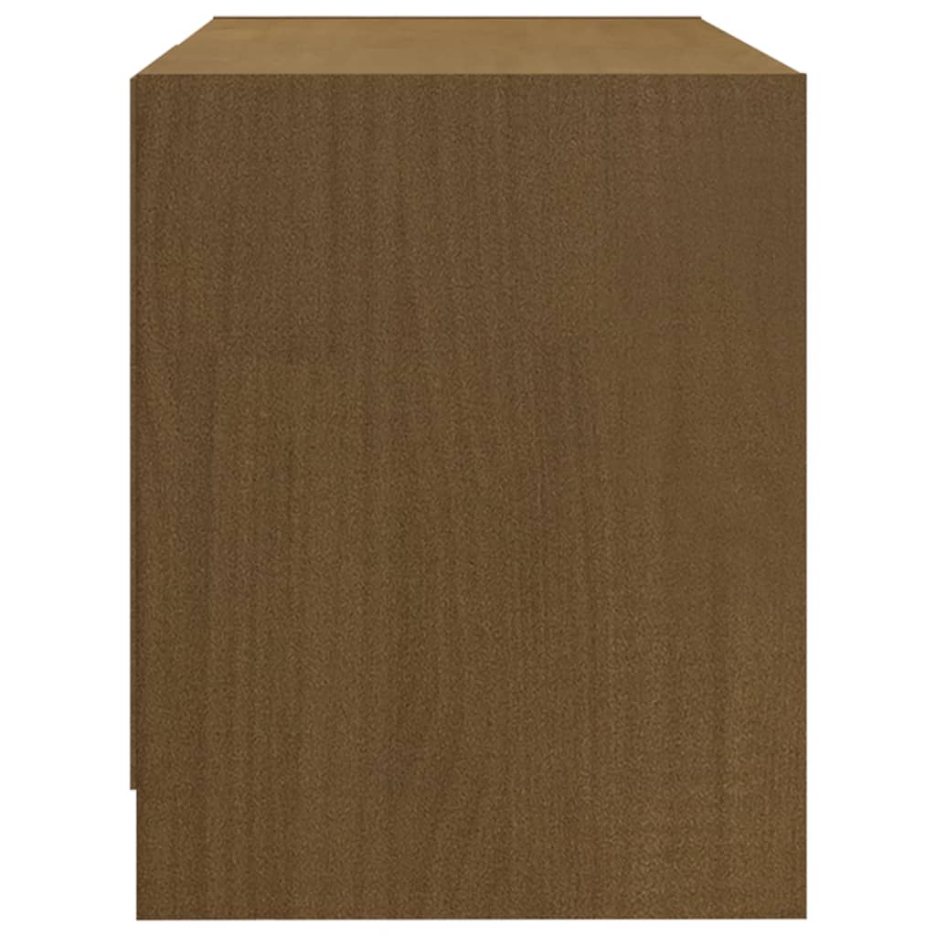 vidaXL Meuble TV marron miel 80x31x39 cm Bois de pin massif