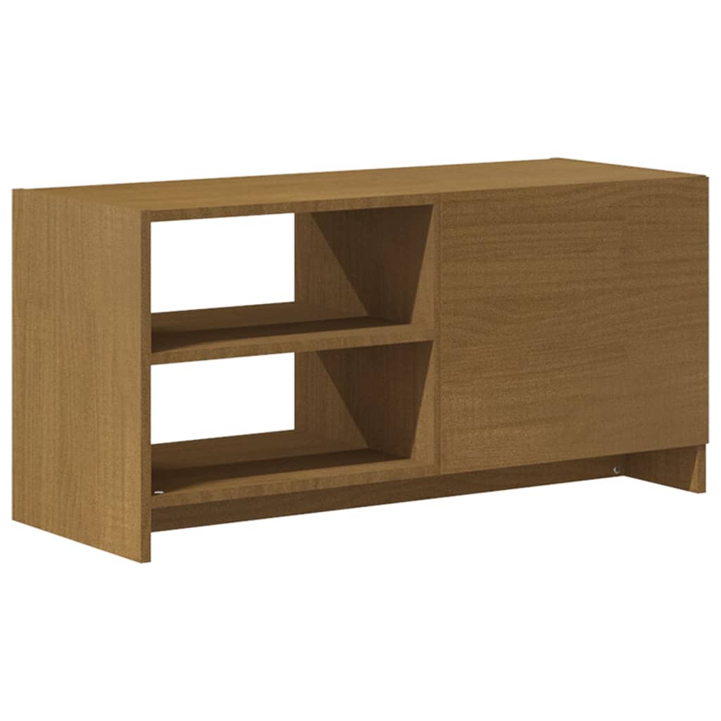 vidaXL Meuble TV marron miel 80x31x39 cm Bois de pin massif