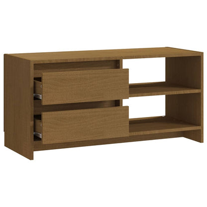 vidaXL Meuble TV marron miel 80x31x39 cm Bois de pin massif