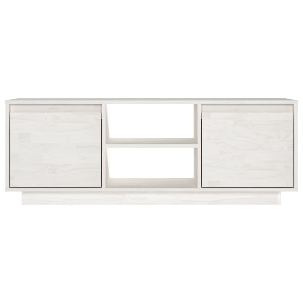 vidaXL TV-Schrank Weiß 110x30x40 cm Massivholz Kiefer
