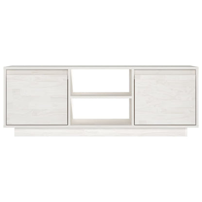 vidaXL TV-Schrank Weiß 110x30x40 cm Massivholz Kiefer