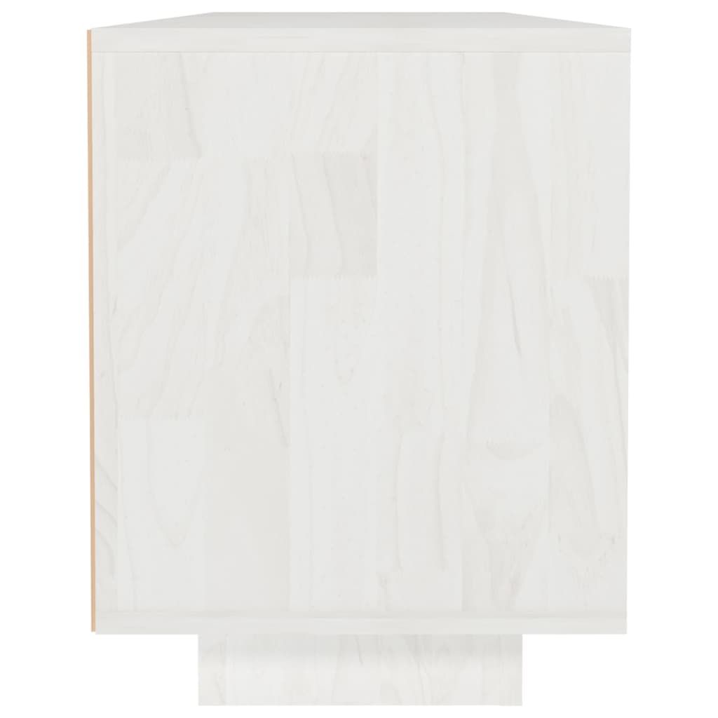 vidaXL TV-Schrank Weiß 110x30x40 cm Massivholz Kiefer