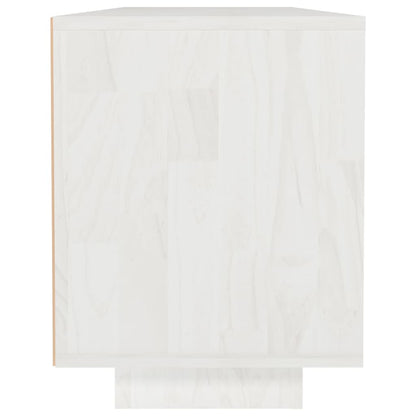 vidaXL TV-Schrank Weiß 110x30x40 cm Massivholz Kiefer