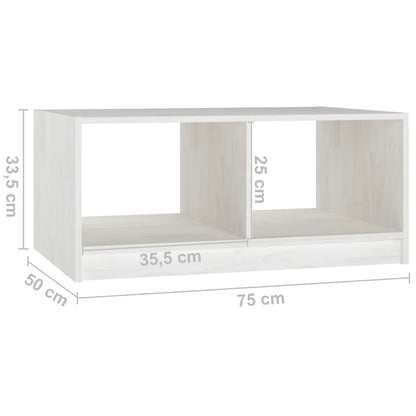 vidaXL Couchtisch Weiß 75x50x33,5 cm Massivholz Kiefer