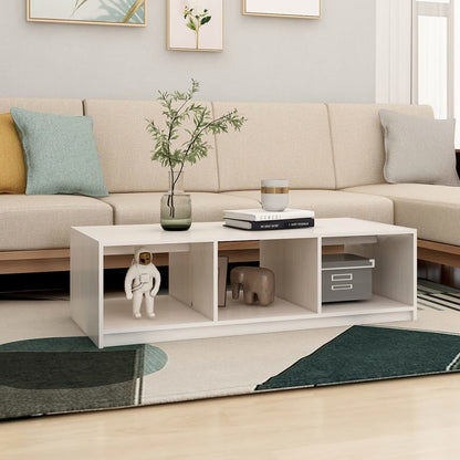 vidaXL Couchtisch Weiß 110x50x34 cm Massivholz Kiefer