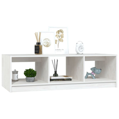 vidaXL Couchtisch Weiß 110x50x34 cm Massivholz Kiefer