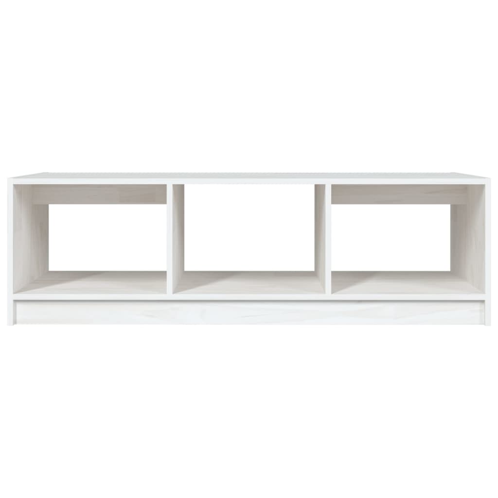 vidaXL Couchtisch Weiß 110x50x34 cm Massivholz Kiefer