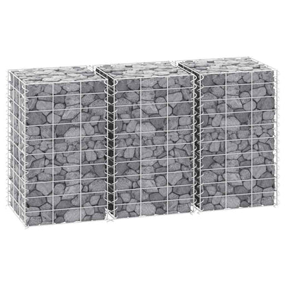 vidaXL Gabionen-Hochbeete 3 Stk. 30x30x50 cm Eisen