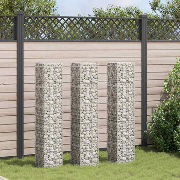 vidaXL Gabionen-Hochbeete 3 Stk. 30x30x150 cm Eisen