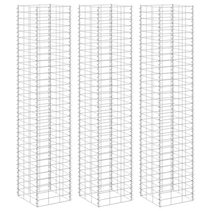 vidaXL Gabionen-Hochbeete 3 Stk. 30x30x200 cm Eisen