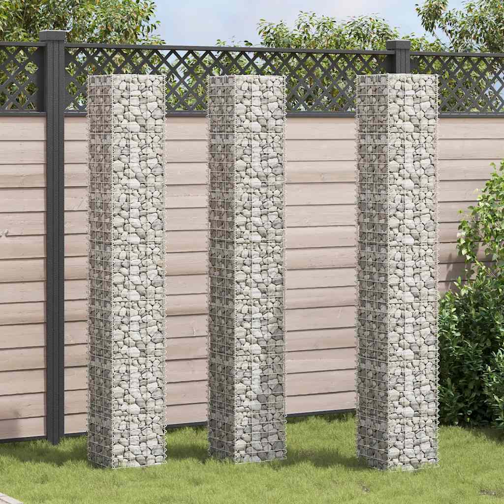 vidaXL Gabionen-Hochbeete 3 Stk. 30x30x200 cm Eisen