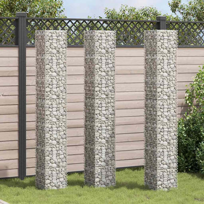 vidaXL Gabionen-Hochbeete 3 Stk. 30x30x200 cm Eisen