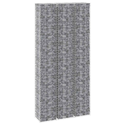 vidaXL Gabionen-Hochbeete 3 Stk. 30x30x200 cm Eisen