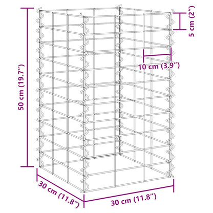 vidaXL Gabionen-Hochbeete 4 Stk. 30x30x50/100/150/200 cm Eisen