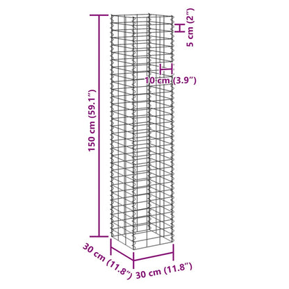 vidaXL Gabionen-Hochbeete 4 Stk. 30x30x50/100/150/200 cm Eisen