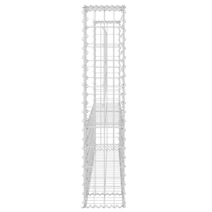 vidaXL Gabion U-förmiger Korb mit 2 Säulen Eisen 140x20x100 cm
