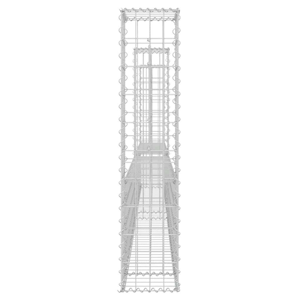 vidaXL Panier Gabion en U avec 3 Poteaux Fer 260x20x100 cm
