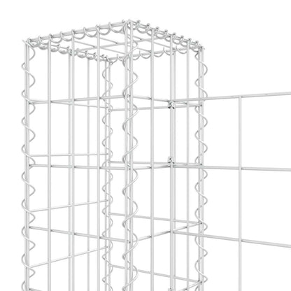 vidaXL Panier Gabion en U avec 3 Poteaux Fer 260x20x100 cm