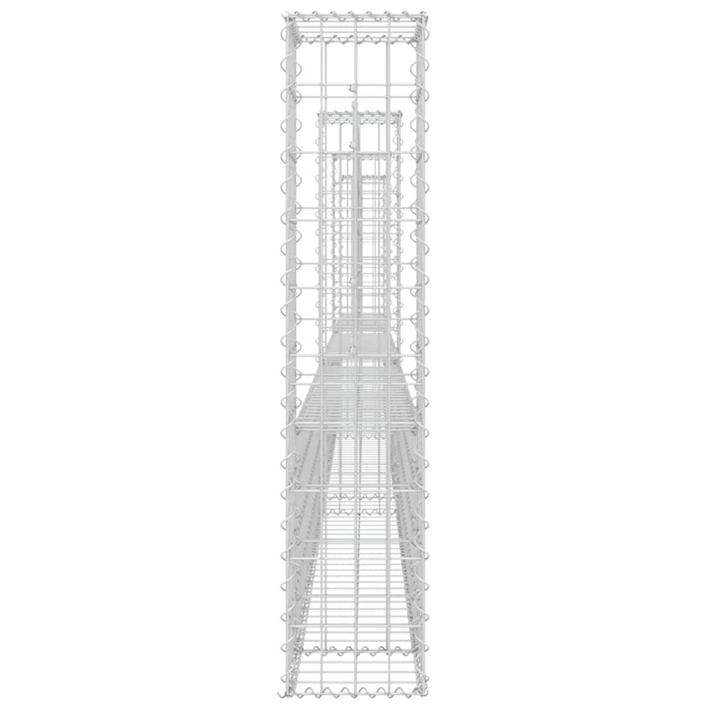 vidaXL Panier Gabion en U avec 4 Poteaux Fer 380x20x100 cm
