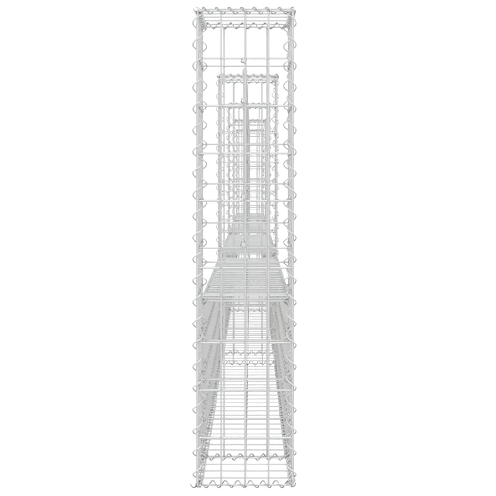 vidaXL Gabion en forme de U avec 5 poteaux, fer 500x20x100 cm