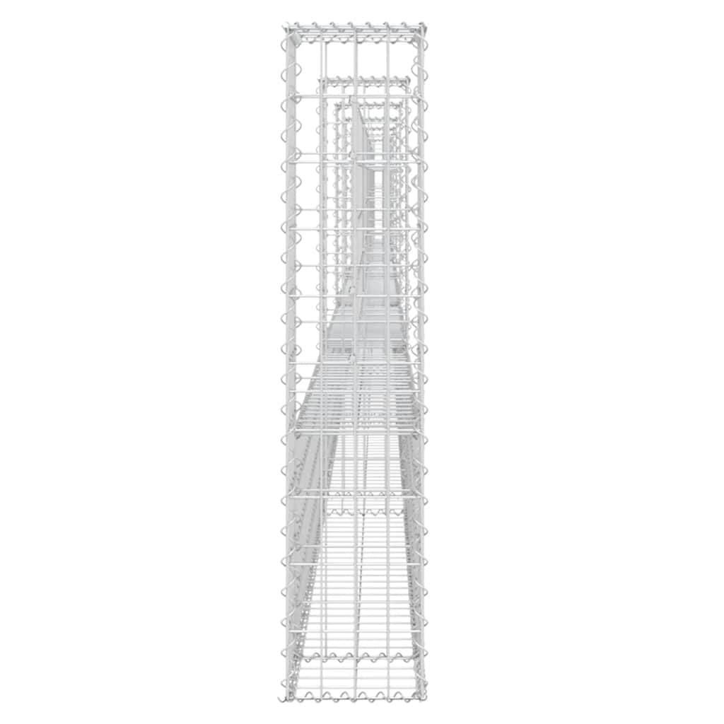 vidaXL Panier Gabion en U avec 7 poteaux en fer 740x20x100 cm