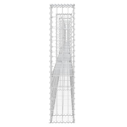vidaXL Panier Gabion en U avec 7 poteaux en fer 740x20x100 cm