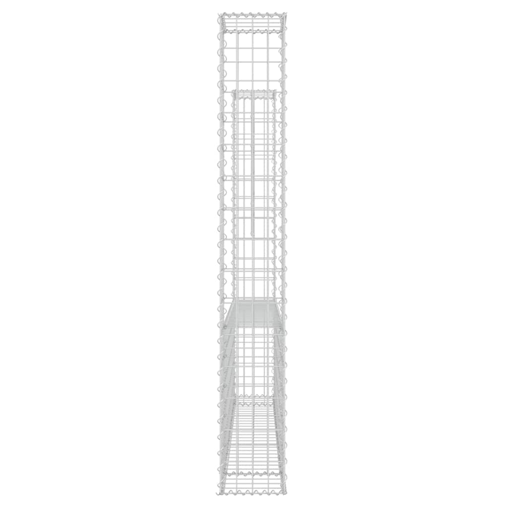 vidaXL Gabionenkorb U-Form mit 2 Säulen Eisen 140x20x150 cm