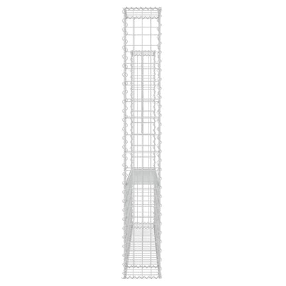 vidaXL Gabionenkorb U-Form mit 2 Säulen Eisen 140x20x150 cm