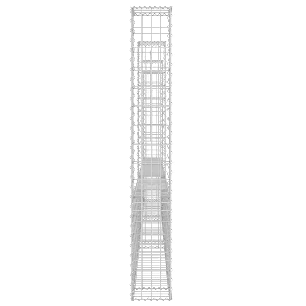 vidaXL Panier de gabion en U avec 4 poteaux en fer 380x20x150 cm