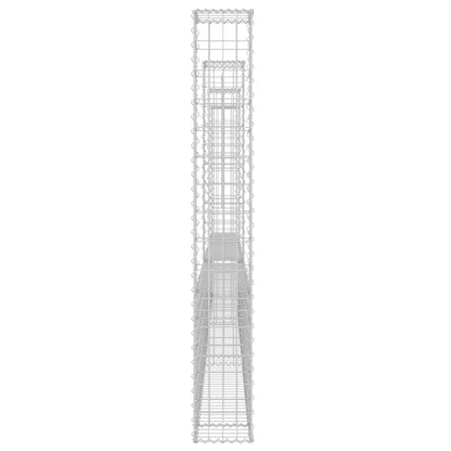 vidaXL Panier de gabion en U avec 4 poteaux en fer 380x20x150 cm