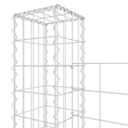 vidaXL Panier de gabions en U avec 5 poteaux en fer 500x20x150 cm