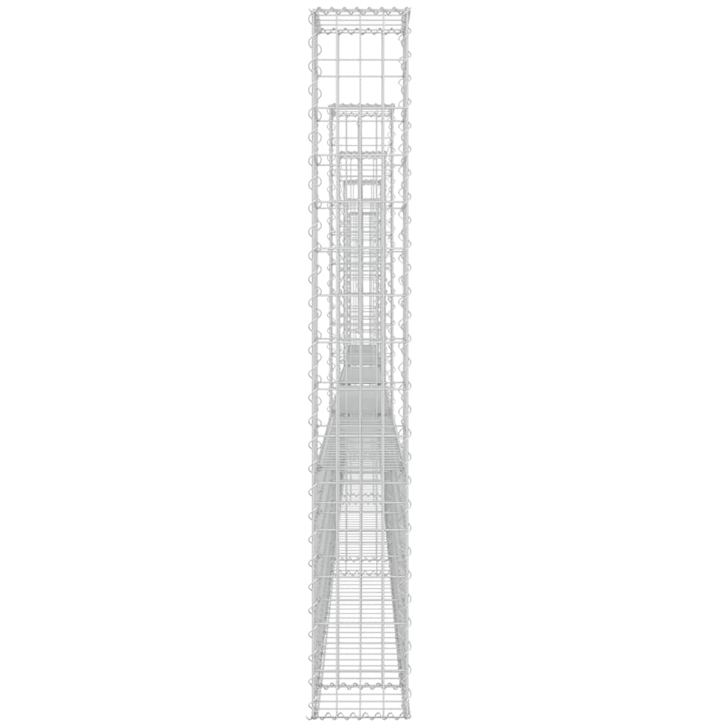 vidaXL Gabion en U avec 6 poteaux en fer 620x20x150 cm