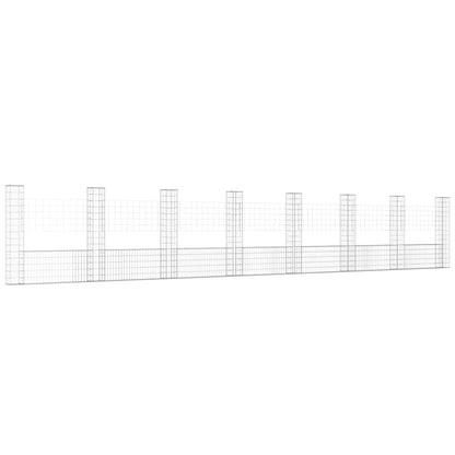 vidaXL Panier de gabion en U avec 8 poteaux en fer 860x20x150 cm