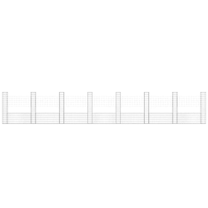 vidaXL Panier de gabion en U avec 8 poteaux en fer 860x20x150 cm