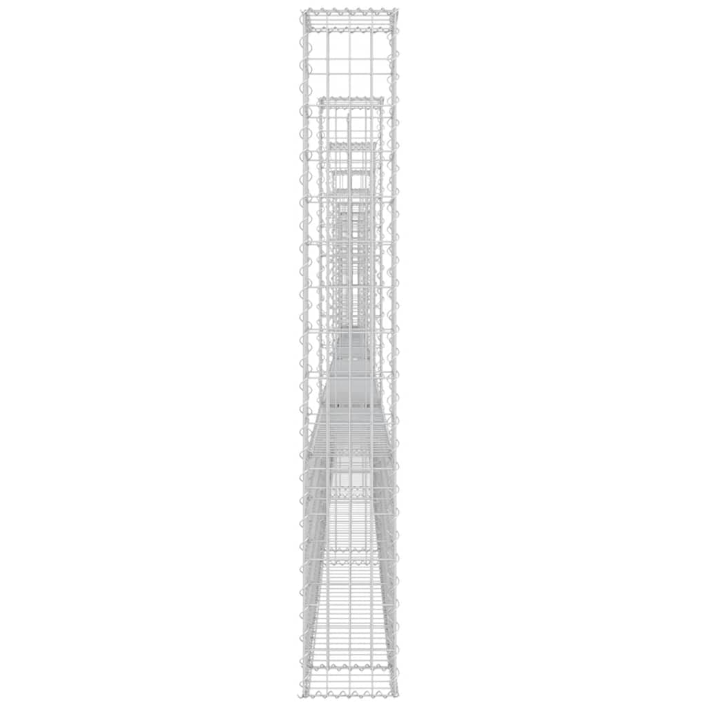 vidaXL Panier de gabion en U avec 8 poteaux en fer 860x20x150 cm