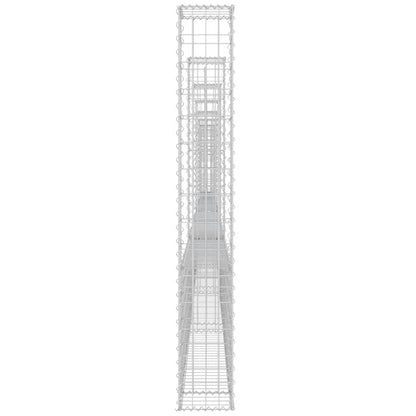 vidaXL Panier de gabion en U avec 8 poteaux en fer 860x20x150 cm