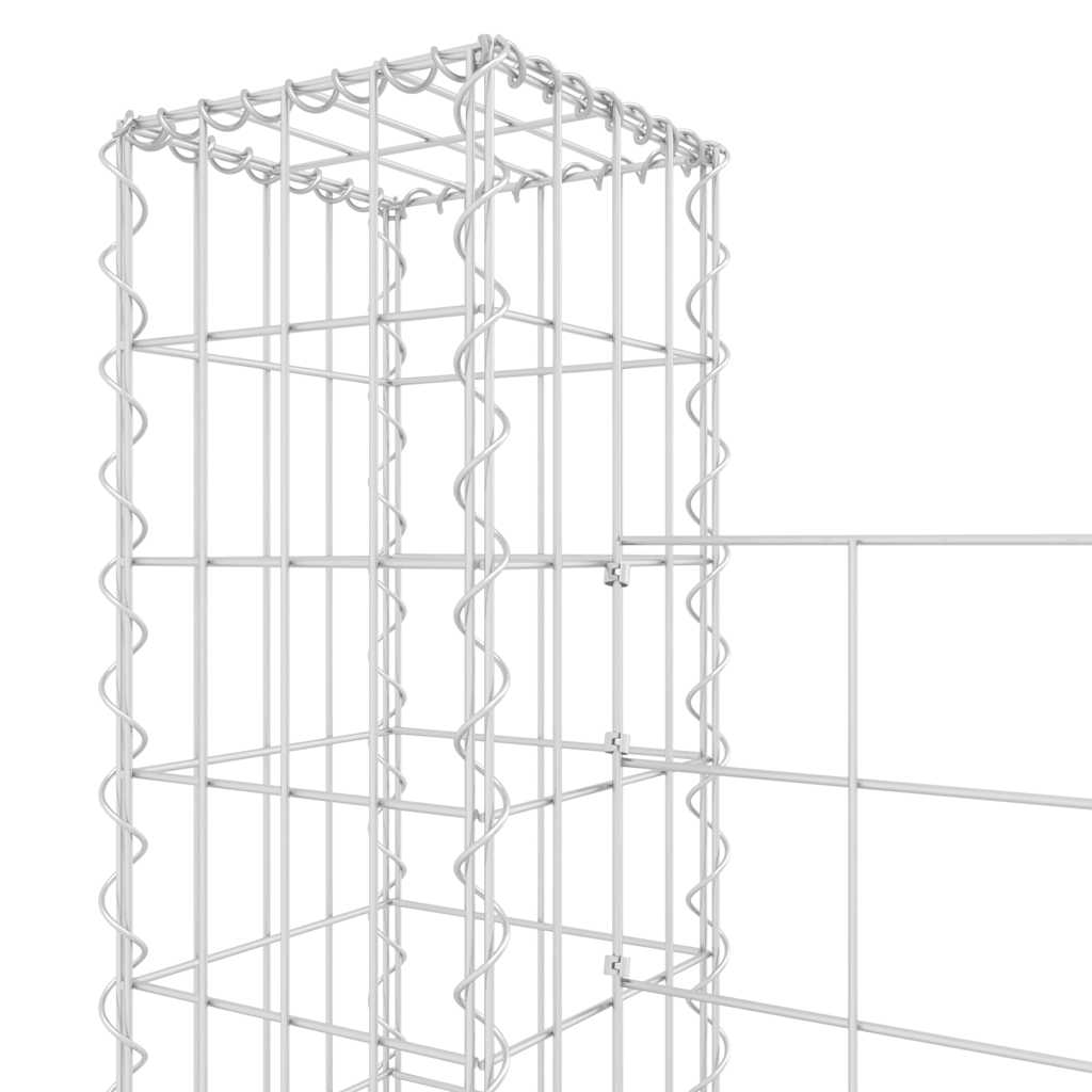 vidaXL Panier de gabion en U avec 8 poteaux en fer 860x20x150 cm