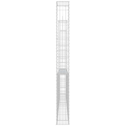 vidaXL Gabionenkorb en U avec 2 piliers en fer 140x20x200 cm
