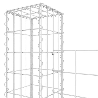 vidaXL Gabionenkorb en U avec 2 piliers en fer 140x20x200 cm