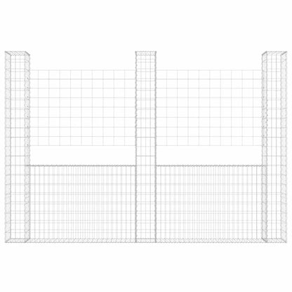 vidaXL Panier Gabion en U avec 3 Piliers Fer 260x20x200 cm