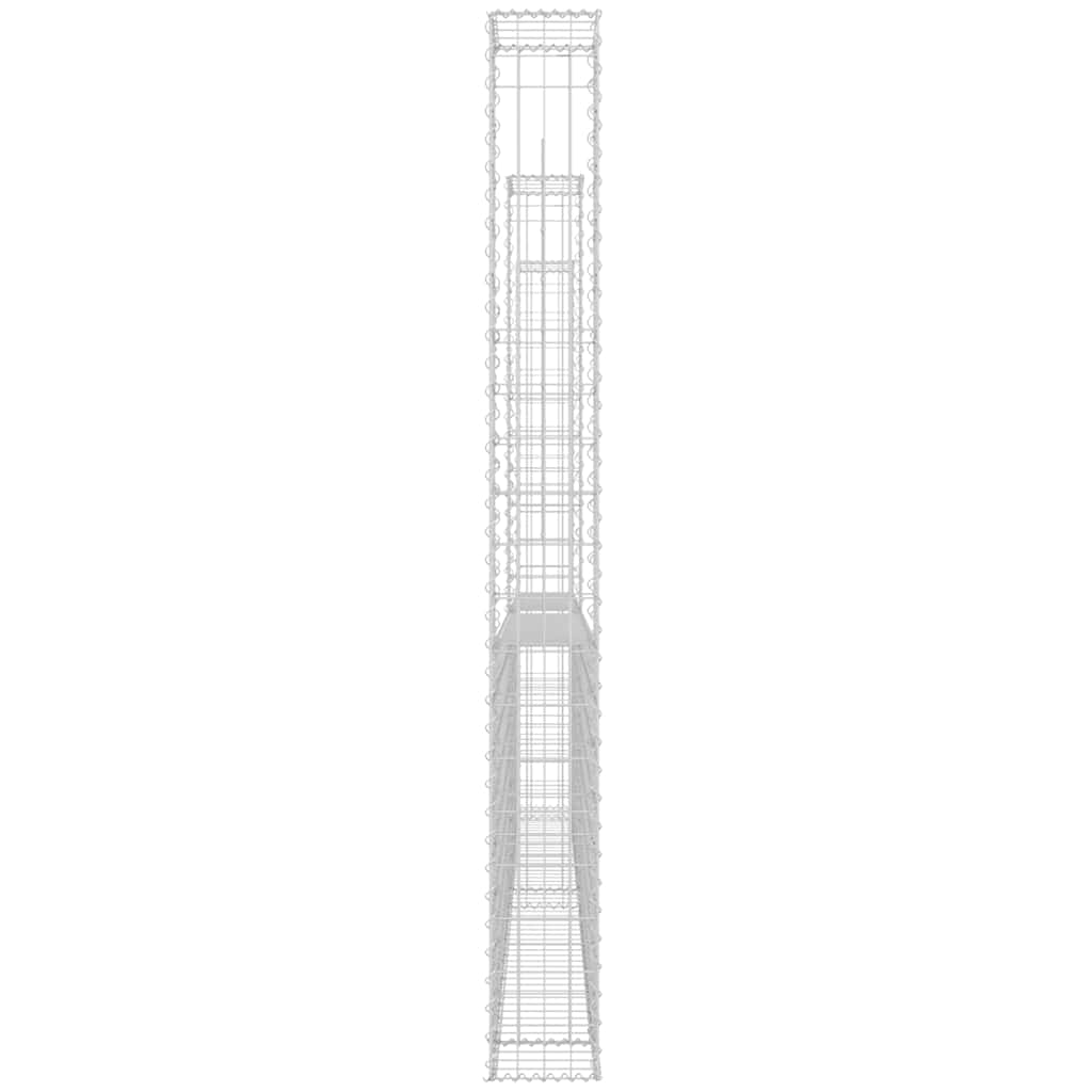 vidaXL Panier Gabion en U avec 3 Piliers Fer 260x20x200 cm