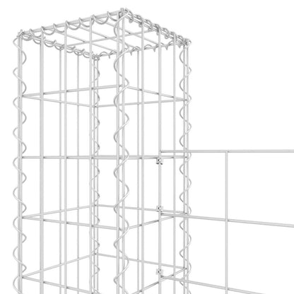 vidaXL Panier Gabion en U avec 3 Piliers Fer 260x20x200 cm