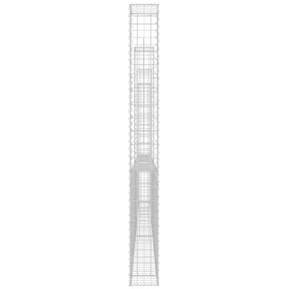 vidaXL Gabionenkorb U-Form mit 4 Säulen Eisen 380x20x200 cm