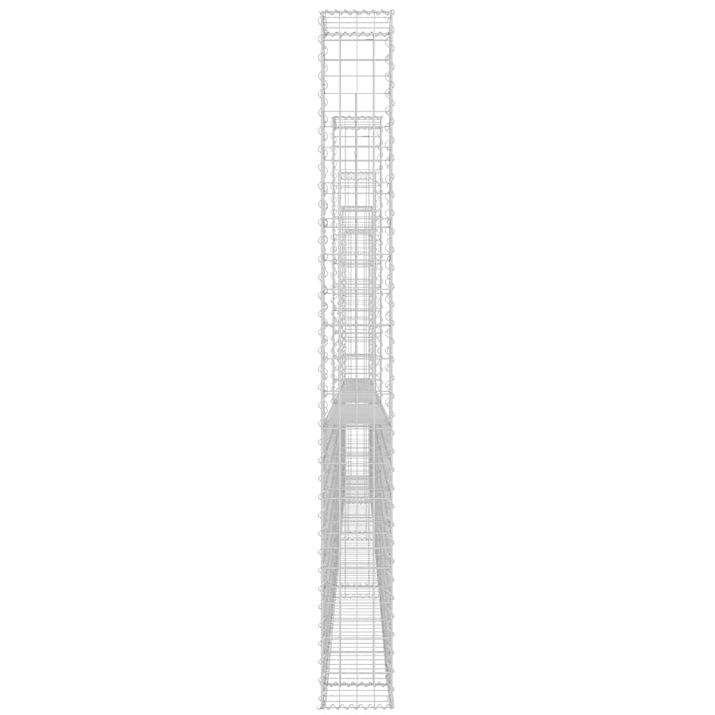 vidaXL Gabionenkorb U-Form mit 5 Säulen Eisen 500x20x200 cm