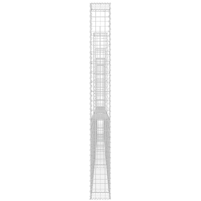 vidaXL Gabionenkorb U-Form mit 5 Säulen Eisen 500x20x200 cm
