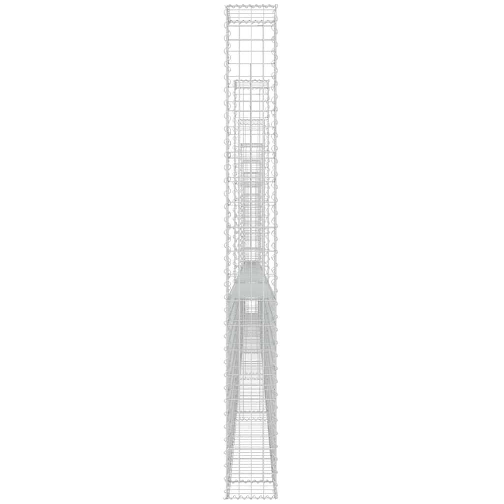 vidaXL Gabionenkorb U-Form mit 7 Säulen Eisen 740x20x200 cm