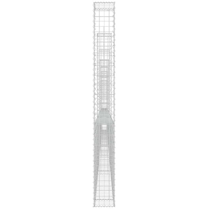 vidaXL Gabionenkorb U-Form mit 7 Säulen Eisen 740x20x200 cm